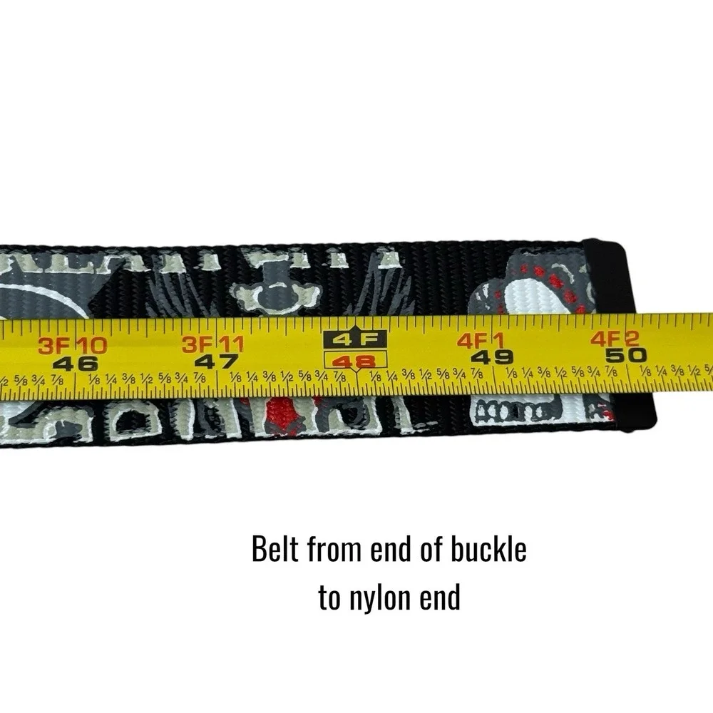 NEW Y2K Anchor‎ Blue Nylon Belt Adjustable Grunge Skull Roses Dark Romantic
